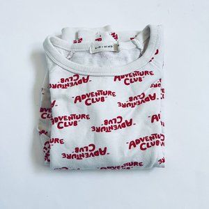 Kid + Kind Sz 5 White And Red Adventure Club Sweatshirt